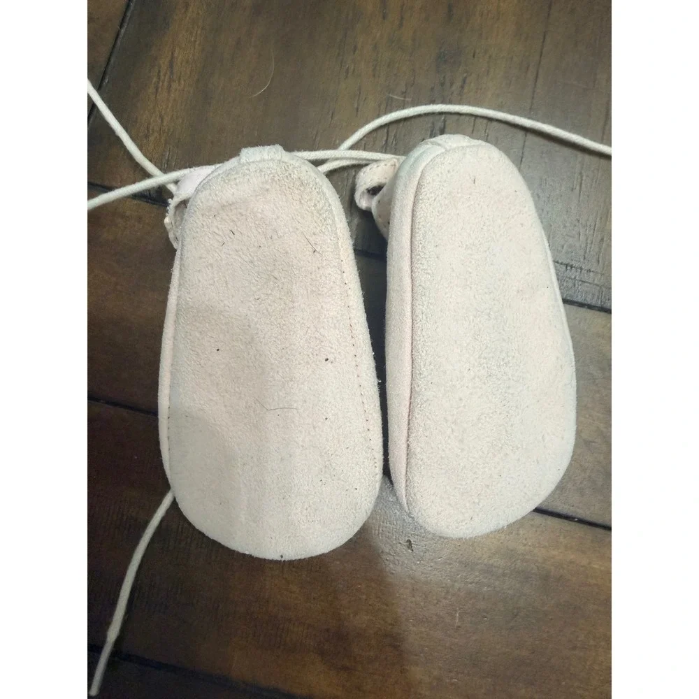 Mayoral Newborn Pink Suede Lace Up Ghillie Ballet Flats Crib Shoes Size 17